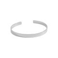 wholesale S925 Sterling Silver HSH396 Korean Version Minimalist Gold Smooth Open Bangle Bracelet for Women Students-0-4
