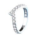 925 Silver Moissanite V-Shape Stackable Ring-0-3