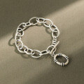 wholesale S925 Sterling Silver 020 Korean Version Ins Retro Chain Bracelet for Women Personality Silver Chain Accessory-0-2