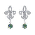 wholesale PT950 gold-plated S925 sterling silver cross-border new moissanite earrings with a sense of high-end luxury, Queen's iris flower earrings-0-6