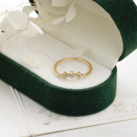 wholesale 925 Silver Diamond Ring for Women, Dainty and Fashionable Rose Zirconia Gold Ring-Simple Zirconia Ring Size 7