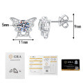 S925 Sterling Silver Moissanite Butterfly Mini Pearl Earrings Wholesale-0-5