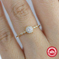 wholesale S925 Sterling Silver Round Diamond Wedding Ring, a popular and luxurious choice in Europe and America-0-1