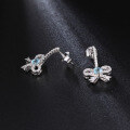 wholesale S925 Silver New Creative Design Topaz Gemstone Earrings French Romantic Bow Natural Colored Gem Earrings-0-3