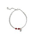 wholesale S925 Silver Bamboo Joint Crushed Silver Red Agate Fat Fu Bracelet Fashion Retro Chinese Style Niche Design Hand Accessory-0-4