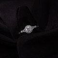 925 Silver Moissanite 05ct Ring with Royal Lace Design, Fashionable Light Luxury Style-0-5