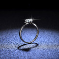Silver D Color Moissanite Heart-Shaped Ring-0-0