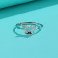 wholesale S925 Sterling Silver Korean and Japanese Style Minimalist Design Iridescent Butterfly Ring for Women Adjustable Open Ring with Engraving-0-2