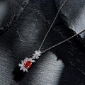 wholesale 925 Silver Shipei Jewelry New 45ct Oval 7*9 High Carbon Diamond Floral Pendant for Women 40+5-0-6