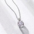 wholesale S925 silver new millennium rose-cut zirconia pendant choker necklace, lightweight luxury fashion wholesale-0-2