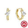 wholesale 925 Sterling Silver Twist Threaded Marquise Hoop Ear Clasp Earrings,INS。-0-5