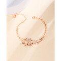 wholesale Rose gold 925 sterling silver heart inlaid with diamond double-layer bracelet for women, high-end, ins-style, niche design, best friend jewelry-0-0