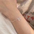 wholesale S925 Sterling Silver Minimalist Bow Bracelet for Women, Korean Summer Style Versatile High-End Sense Accessory-0-4
