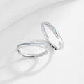 wholesale S925 Sterling Silver Galaxy Lightyear Couple Rings, Men and Women's Pair, Luxury Advanced Sense Blue Night Light Openable Matching Bands-0-1