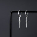 wholesale S925 Sterling Silver Ear Clasp Korean Version Small Fresh Minimalist Smooth Cross Sword Creative Personalized Earrings G8021-0-0