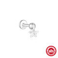 wholesale S925 Sterling Silver with white gold plating, daily wear flat back threaded ear bone stud featuring diamond accents-0-11