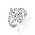 wholesale 18k Gold Plated S925 Silver New Star and Moon Series 7*9mm Oval Moissanite Stackable Nesting Ring Set Engagement Ring-0-5