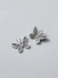 wholesale S925 Sterling Silver Matte Frosted Butterfly Pendant Bracelet Braided Cord Accessory Handmade DIY Crystal Y Bead Jewelry Parts-0-6