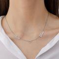 wholesale S925 silver gold-plated cross-border best-selling hollow heart two-name necklace, collarbone chain-0-1