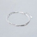 wholesale S925 Silver Multi-layer Snake Chain Bracelet for Women, Japanese and Korean Style Fashion Minimalist Jewelry, Unique Design Accessories-0-0