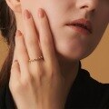 wholesale 10K Gold Plated S925 Sterling Silver Vintage Minimalist Korean Style Crystal Ring for Women Wholesale from Manufacturer-0-1