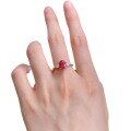wholesale S925 Silver Stunning New Simulation Pigeon Blood Red 6*8mm Oval Red Corundum Fashion Versatile Ring-0-4