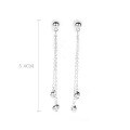 wholesale S925 Sterling Silver Korean-style Women's Minimalist Design Long Drop Luminous Pearl Elegant Earrings Versatile Personality Wholesale Earrings-0-5