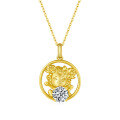 wholesale S925 silver Year of the Tiger pendant with 1-carat moissanite, Q-version cartoon zodiac necklace pendant-0-12