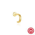 wholesale S925 silver micro-set zircon flat spiral cartilage earring, minimalist-0-9