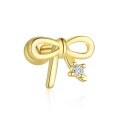 wholesale S925 Sterling Silver Bow-shaped Stud Earrings For Women, Elegant Zircon Design, Fashionable And Versatile-0-1