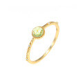 wholesale S925 gold-plated round peridot minimalist women's ring, a best-selling style from Dunli Jewelry, available for wholesale directly from the manufacturer-0-0