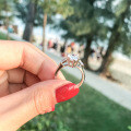 S925 Sterling Silver Rhodium-Plated Zircon Drop Ring for Women-0-1