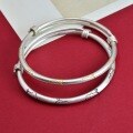 wholesale 9999 Silver Lazy Kitten Gold-Traced Antique-Style Bracelet, Cute and Sweet Simple Student Adjustable Bangle-0-2