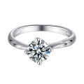 wholesale S925 sterling silver high-quality D-grade moissanite diamond ring, 1-carat wedding ring, single row diamond ring, rings wholesale-0-33