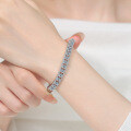 Sterling Silver S925 Double Row Moissanite Semi-Circle Bracelet for Women-0-2