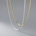 wholesale S925 Sterling Silver Four-Sided Snake Chain Necklace Minimalist Niche Women's Bare Chain Necklace Y00112-0-2