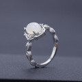 wholesale Sterling Silver Designer Luxury Jewelry Natural Opal Gemstone Ring, European and American Fashion-0-2