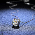 S925 Sterling Silver 1-Carat Moissanite Heart Pendant Necklace-0-0
