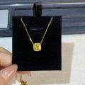 wholesale 925 Sterling Silver Necklace for Women Plated with 18K Gold, Snowflake Cut Radiant Cut Yellow Diamond Pendant, High-End Feel Direct from Manufacturer-0-3