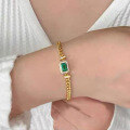 wholesale Metal Material, Zhuozhifan Jewelry New Simulated Emerald 6*8 Bracelet Simple Fashion Sense High-End Sense 1 Carat Bracelet-0-1