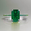 wholesale S925 Silver Metal 6*8 Green Zircon Ring Women's Ins Style Daily Minimalist Versatile-0-0