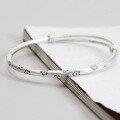 wholesale 999 Silver Adjustable Floral Bracelet for Women, Summer Pure Silver Creative Design Student Bangle with Handmade Push-Pull Flower-0-2