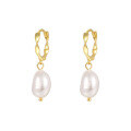 wholesale S925 Sterling Silver French Baroque Pearl Earrings For Women, Fashionable And Minimalist With An Elegant And High-end Feel-0-0