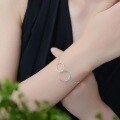 wholesale Sterling silver S925 Korean-style silver-plated double twist circle link geometric personalized bracelet-0-2
