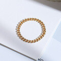 wholesale Au750, minimalist fashion genuine 18K gold chain ring for women,design, side chain hand accessory, Cuban chain tail ring customization-0-3