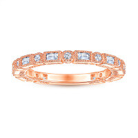 wholesale 925 Sterling Silver Zircon Women's Ring Fashion Square Index Finger Ring Wholesale for Cross-Border New Products in Europe and America-Rose Gold US Size 10#