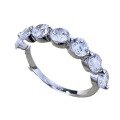 wholesale S925 Sterling Silver 4mm Seven-Star Row Diamond Zircon Inlaid Wedding Ring, Light Luxury Xiaohongshu Live Broadcast Same Model-0-4