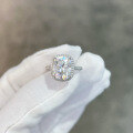 wholesale 18k Gold Plated S925 Silver 5ct 9*11mm Cushion D Color Full Moissanite Ring-0-5