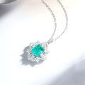 S925 Silver Necklace with Emerald Inclusions Crack Pendant Full Zirconia Inlay High Carbon Diamond Collarbone Chain Wholesale-0-1