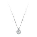 wholesale S925 Sterling Silver Necklace with Inlaid Diamonds Round Ins Minimalist Style Light Luxury Full Diamond Sunflower Necklace D9859-0-4